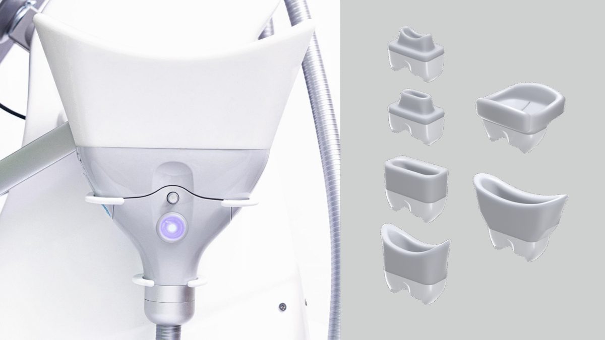 Les différentes pièces à main de la Cryolipolyse Ultimate Evo, une par type de zone.